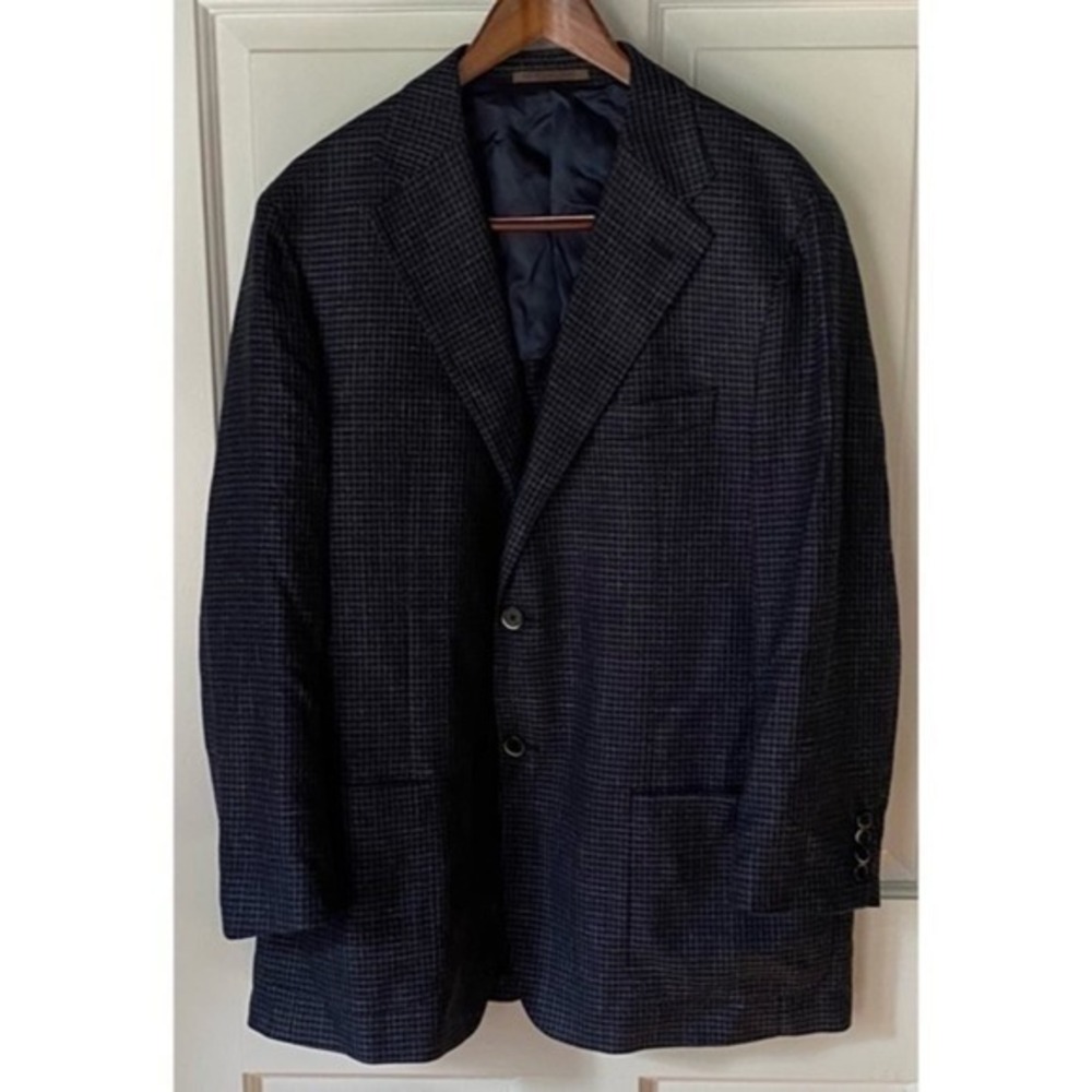 Corneliani Patterned Virgin Wool, Silk, Cashmere Blend Single-Breasted Jacket